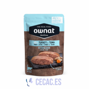 COMIDA HÚMEDA OWNAT WETLINE STERILIZED TURKEY Y TUNA