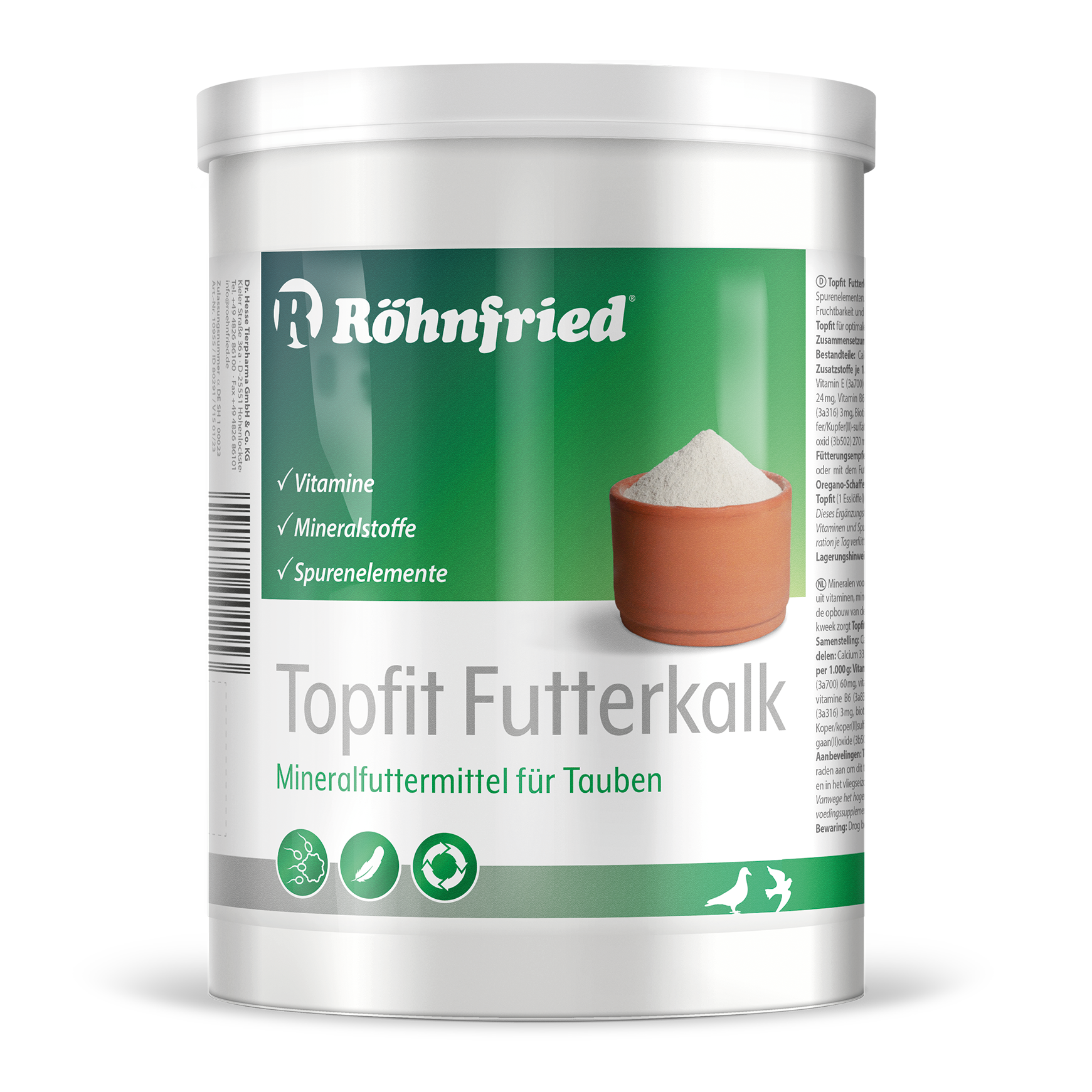 TOPFIT SPEZIAL-FUTTERKALK - 1 kg ROHNFRIED VITAMINAS ,MINERALES Y OLIGEMENTOS